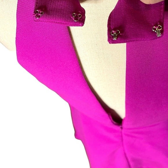 Adelyn Rae Women’s Dress Racerback Ruffle Fit & Flare Skater Small Magenta Pink - Picture 5 of 12